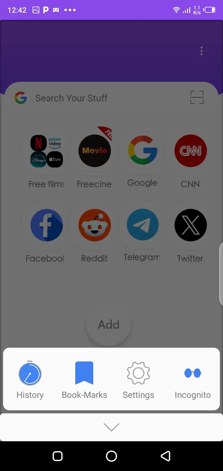 Screenshot of Sekams Browser